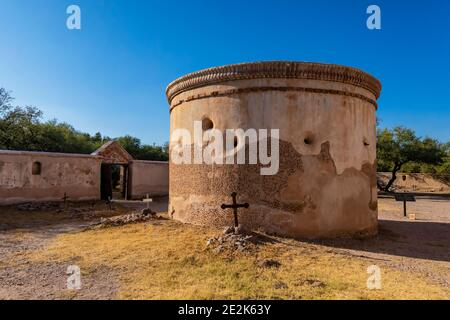 Friedhof und Totenkapelle im Tumacacori National Historical Park, Arizona, USA Stockfoto