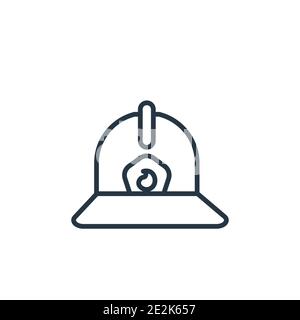 Symbol für den Umriss des Feuerwehrmann-Huts. Dünne Linie schwarz Feuerwehrmann Hut Symbol, flache Vektor einfache Element Illustration aus editierbaren Mode Konzept isola Stock Vektor