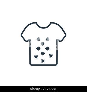 T-Shirt mit Blumen Umriss Vektor-Symbol. Dünne Linie schwarzes T-Shirt mit Blumen Symbol, flache Vektor einfache Element Illustration von editierbaren Mode con Stock Vektor