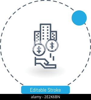 Dividenden Vektor Symbol editierbare Kontur Kontur Symbole für Web und Mobil Stock Vektor