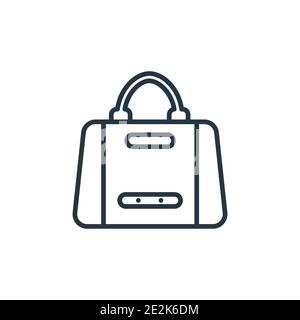 Vektorsymbol für Umrisse der Handtasche. Dünne Linie schwarze Handtasche Symbol, flache Vektor einfache Element Illustration aus editierbaren Mode und Commerce Konzept Isolat Stock Vektor