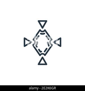 Symbol für den Synergie-Umriss. Dünne Linie schwarzes Synergie-Symbol, flacher Vektor Einfache Elementdarstellung aus editierbarem Geometriekonzept isolierte Kontur auf w Stock Vektor