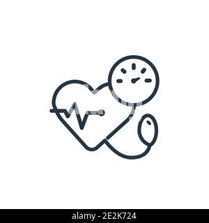 Vektorsymbol für den Blutdruck-Umriss. Dünne Linie schwarz Blutdruck-Symbol, flache Vektor einfache Element Illustration von editierbaren Gesundheit und medizinische conc Stock Vektor