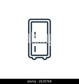 Vektorsymbol für den Umriss des Kühlschranks. Dünne Linie schwarzen Kühlschrank Symbol, flache Vektor einfache Element Illustration von editierbaren Möbeln und Haushalt con Stock Vektor