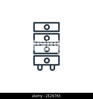 Symbol für den Umriss der Schubladen. Dünne Linie schwarze Schubladen Symbol, flache Vektor einfache Element Illustration von editierbaren Möbel & Haushalt Konzept zu isolieren Stock Vektor