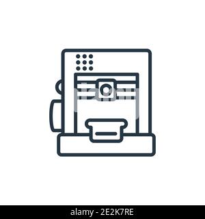 3D-Drucker Umrissvektor-Symbol. Dünne Linie schwarz 3d-Drucker-Symbol, flache Vektor einfache Element Illustration von editierbaren elektronischen Geräten Konzept isol Stock Vektor