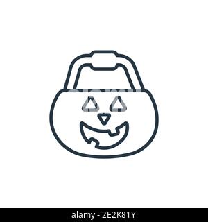 Kürbis Korb Umriss Vektor-Symbol. Dünne Linie schwarzen Kürbis Korb Symbol, flache Vektor einfache Element Illustration aus editierbaren halloween Konzept isola Stock Vektor