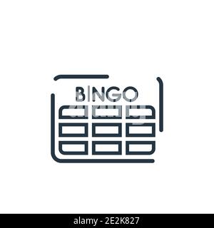 Bingo Umriss Vektor-Symbol. Dünne Linie schwarz Bingo-Symbol, flache Vektor einfache Element Illustration von editierbaren Unterhaltung und Arcade-Konzept isoliert Stock Vektor