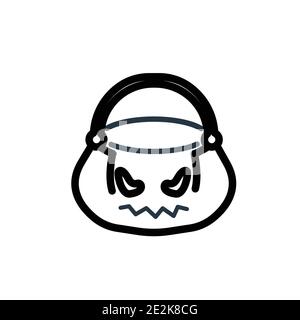 Kürbis Korb Vektor-Symbol auf weißem Hintergrund. Flacher Vektor Kürbis Korb Icon Symbol Zeichen aus der modernen halloween Kollektion für mobile Konzept und wir Stock Vektor