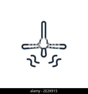 Vektorsymbol für den Deckenventilator. Dünne Linie schwarz Deckenventilator Symbol, flache Vektor einfache Element Illustration von editierbaren elektronischen Geräten Konzept ist Stock Vektor