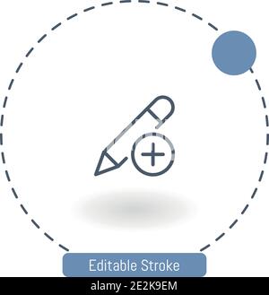 Vektor-Symbol hinzufügen editierbare Konturumrisssymbole für Web und Mobil Stock Vektor