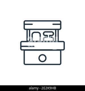 Vektorsymbol für die Umrisslinie der Imbissbude Dünne Linie schwarz Snack-Kabine Symbol, flache Vektor einfache Element Illustration aus editierbaren Lebensmittel Konzept isoliert Strich Stock Vektor