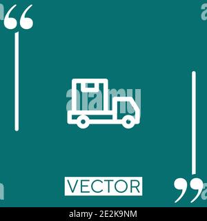 Vektorsymbol Lieferwagen Lineares Symbol. Bearbeitbare Linie mit Konturen Stock Vektor