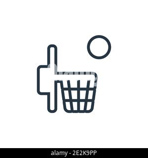 Symbol für den Vektor der Dunk-Kontur. Dünne Linie schwarz Dunk Symbol, flache Vektor einfache Element Illustration aus editierbaren Entertainment-Konzept isolierte Schlaganfall auf wh Stock Vektor