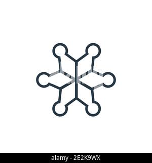 Stern von sechs Punkten Umriss Vektor-Symbol. Dünne Linie schwarzer Stern von sechs Punkten Symbol, flache Vektor einfache Element Illustration aus editierbarer Geometrie concep Stock Vektor