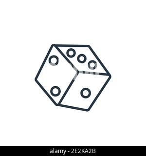 Würfel Umriss Vektor-Symbol. Dünne Linie schwarz Würfel Symbol, flache Vektor einfache Element Illustration aus editierbaren Arcade-Konzept isoliert auf weißem Hintergrund Stock Vektor
