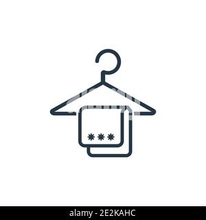 Vektorsymbol für Umrisse von Tuch-Handtüchern. Dünne Linie schwarzes Tuch Handtuch Symbol, flache Vektor einfache Element Illustration aus editierbaren Mode Konzept isoliert stro Stock Vektor