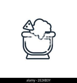 Nachos Umriss Vektor-Symbol. Dünne Linie schwarzes Nachos-Symbol, flacher Vektor Einfache Elementdarstellung aus editierbarem Gastronomie-Konzept isolierter Strich auf w Stock Vektor