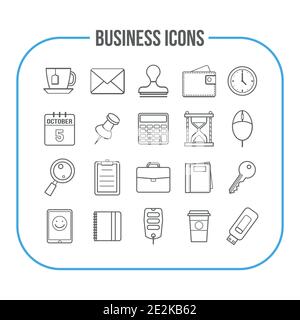 Universal Business Outline Icons für Web und Mobile. Vektor-Illustrationen für Ihr Design, Website, Webseite, Präsentation, Broschüre, Flyer Stock Vektor