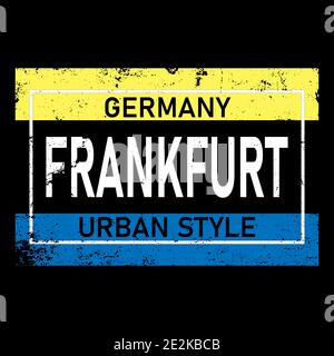 Frankfurt am Main Vektorschriftzug in deutscher Sprache, es ist deutscher Name von Frankfurt am Main. Deutscher Name und Stadt Schreibweise. Reisekonzept. Stock Vektor