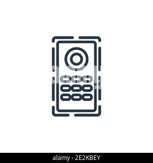 Vektorsymbol für intelligente Lautsprecherumrisse. Dünne Linie schwarz Smart Speaker Symbol, flache Vektor einfache Element Illustration von editierbaren allgemeinen Konzept isoliert Stock Vektor