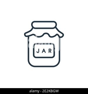 Mason jar Umriss Vektor-Symbol. Dünne Linie schwarz Einmachglas Symbol, flache Vektor einfache Element Illustration von editierbaren Obst und Gemüse Konzept iso Stock Vektor