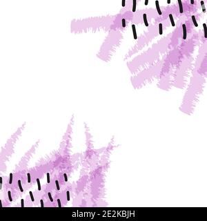Abstrakter Hintergrund mit bunten Pinselstrichen und schwarzen Linien. Speicherplatz kopieren. Vektor-Illustration, flaches Design Stock Vektor