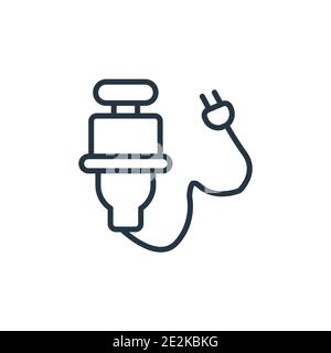 Vektorsymbol für den Umriss der Abfallentsorgung. Dünne Linie schwarz Müllentsorgung Symbol, flache Vektor einfache Element Illustration von editierbaren elektronischen Geräten Stock Vektor