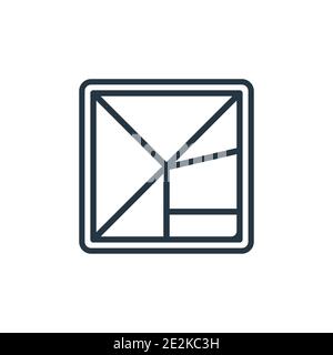 Symbol für den Vektor der Tangram-Kontur. Dünne Linie schwarz Tangram Symbol, flache Vektor einfache Element Illustration aus editierbaren Entertainment-Konzept isoliert Strich Stock Vektor