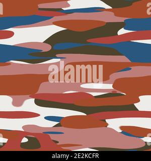 Nahtloses, unifarbenes, flaches Camo-Digitalmuster Stockfoto