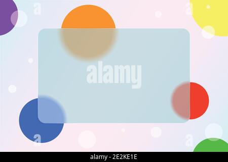 Vektorzeichnung. Glasmorphismus. Abstrakter heller Hintergrund. Stock Vektor