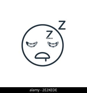 Sleeping Emoji Outline Vektorsymbol. Dünne Linie schwarz schlafende Emoji-Symbol, flache Vektor einfache Element Illustration aus editierbaren Emoji Konzept isoliert Stock Vektor