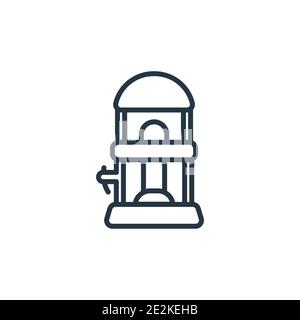 Vektorsymbol für den Umriss der Abfallentsorgung. Dünne Linie schwarz Müllentsorgung Symbol, flache Vektor einfache Element Illustration von editierbaren elektronischen Geräten Stock Vektor