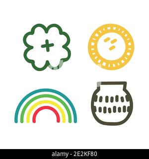 Saint Patrick's Symbole Set - Vektor-Illustration Stock Vektor