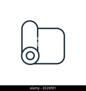 Vektorsymbol für Kontur der Matte. Dünne Linie schwarz matt Symbol, flache Vektor einfache Element Illustration von editierbaren gymandfitness Konzept isoliert auf weißem Hintergrund Stock Vektor