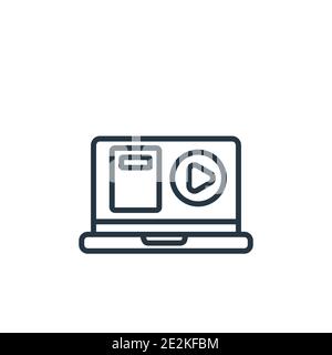 Vektorsymbol für Schulungsvideos. Dünne Linie schwarz Bildungs-Video-Symbol, flache Vektor einfache Element Illustration aus editierbaren Bildungskonzept Stock Vektor