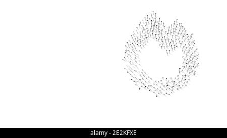 3d-Rendering Symbol der Flamme in Gold Thermofolie eingewickelt Platte auf dunkelblauem Hintergrund Stockfoto