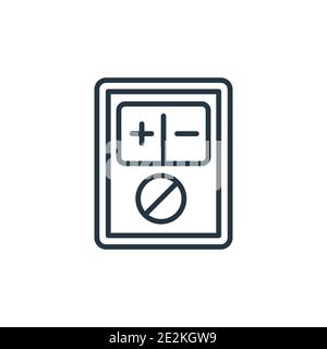 Symbol für Spannungsmesser Umriss Vektor. Dünne Linie schwarzes Voltmeter Symbol, flache Vektor einfache Element Illustration von editierbaren elektrianischen Verbindungen Konzept iso Stock Vektor