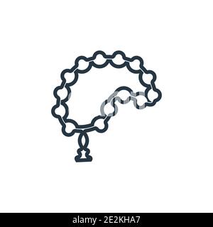 Tasbih Umriss Vektor-Symbol. Dünne Linie schwarz tasbih Symbol, flache Vektor einfache Element Illustration von editierbaren Mode Konzept isolierte Strich auf whit Stock Vektor