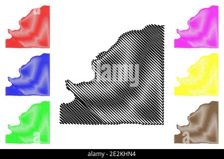 Osage County, Missouri (U.S.-County, Vereinigte Staaten von Amerika, USA, U.S., US) Karte Vektor Illustration, scribble Skizze Osage Karte Stock Vektor