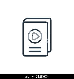 Vektorsymbol für Audiobücher. Dünne Linie schwarz Hörbuch Symbol, flache Vektor einfache Element Illustration aus editierbaren Bildungskonzept isoliert stro Stock Vektor