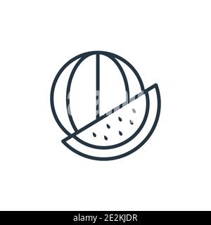 Wassermelone Umriss Vektor-Symbol. Dünne Linie schwarz Wassermelone Symbol, flache Vektor einfache Element Illustration aus editierbaren Früchten Konzept isoliert Strich Stock Vektor