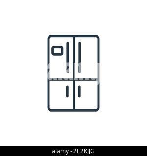 Vektorsymbol für die Kontur des Kühlschranks. Dünne Linie schwarz Kühlschrank Symbol, flache Vektor einfache Element Illustration aus editierbaren Möbelkonzept isolierte Strich auf wh Stock Vektor