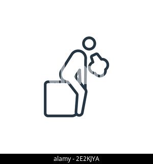 Vektorsymbol für entwässerte menschliche Konturen. Dünne Linie schwarz entwässert menschlichen Symbol, flache Vektor einfache Element Illustration aus editierbaren Gefühle Konzept isoliert Stock Vektor