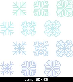 Set von Schneeflocken - Vektor-Illustration Stock Vektor