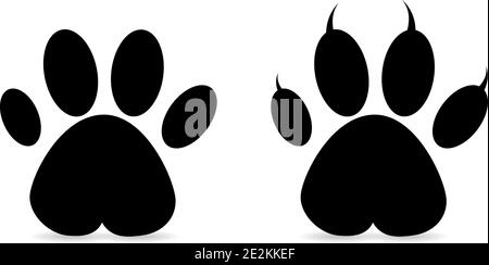 Satz von Pfotenabzügen Stock Vektor