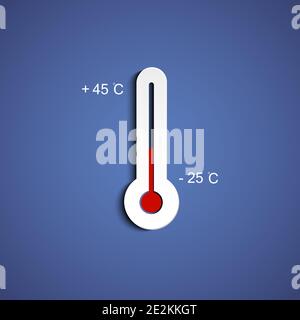 Thermometer-Symbol mit Schatten. Thermometer-Vektor-Symbol. Vektorgrafik Stock Vektor