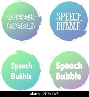 Speech Bubbles handgeschriebenes Wort mit Farbkreis Pinselstrich Hintergrund Stock Vektor