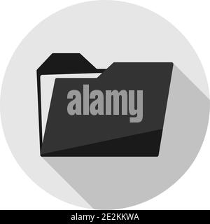 Ordner im grauen Kreis. Ordner-Symbol in trendigen flachen Stil isoliert auf grauem Hintergrund, für Ihre Website-Design, App, Logo, UI Stock Vektor
