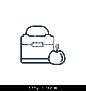 Vektorsymbol für den Umriss der Lunchbox. Dünne Linie schwarz Lunchbox Symbol, flache Vektor einfache Element Illustration aus editierbaren Bildungskonzept isoliert auf whi Stock Vektor